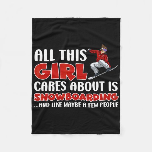 Couverture Polaire Snowboard Tout Ce Que Cette Fille S'Occupe De Est (Devant)