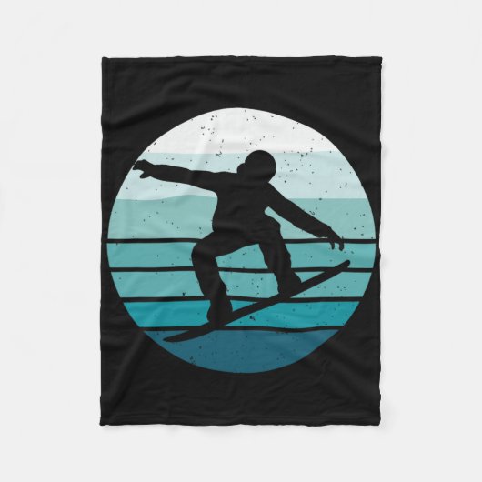 Couverture Polaire Snowboard vintage (Devant)