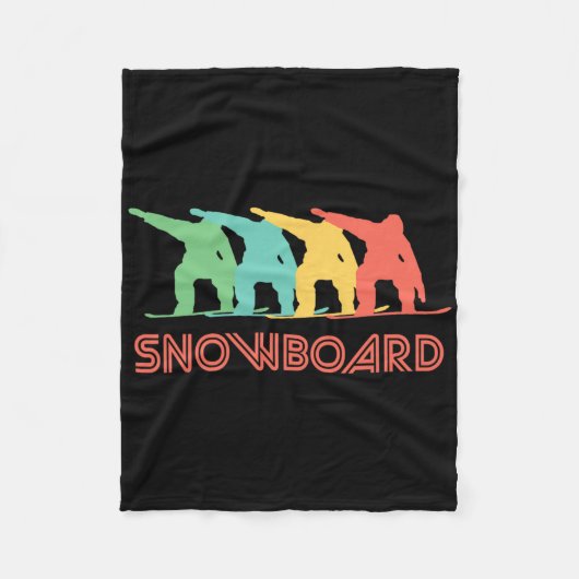 Couverture Polaire Snowboarder Retro Pop Art Snowboard Graphique (Devant)