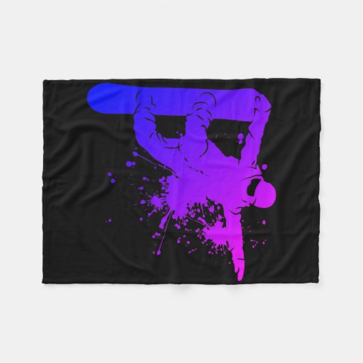 Couverture Polaire Snowboardeur Homme Snowboarding Sports d'hiver (Devant (Horizontal))