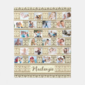 Couverture Polaire Snowflake 24 Photo Brown Faux Sweater Personnalisé (Devant)