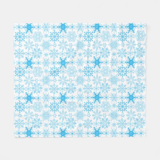 Couverture Polaire Snowflake bleu motif (Devant (Horizontal))