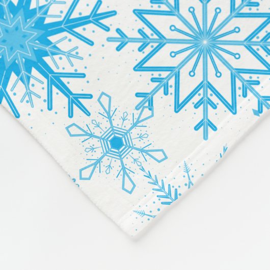 Couverture Polaire Snowflake bleu motif (Coin)