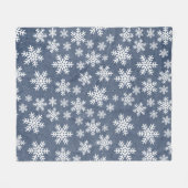 Couverture Polaire Snowflake Blue Holiday Winter Snow Motif (Devant (Horizontal))
