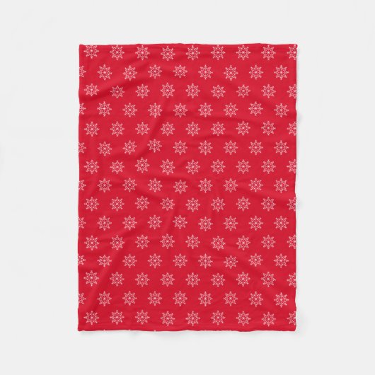 Couverture Polaire Snowflake Motif de vacances Rouge Noël (Devant)