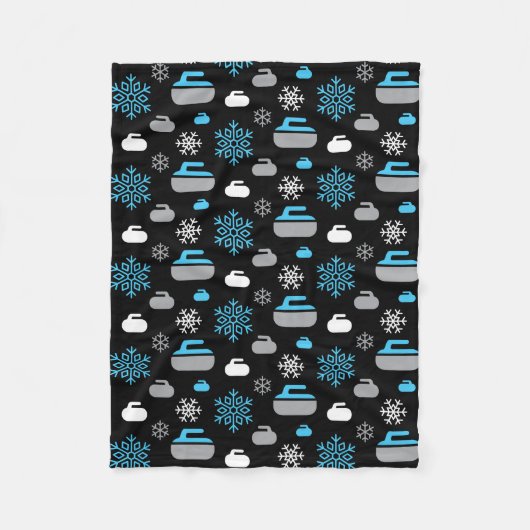 Couverture Polaire Snowflakes et Curling Rocks Blanket (Devant)