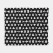 Couverture Polaire Snowflakes Ikat - Noir et blanc (Devant (Horizontal))