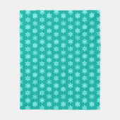 Couverture Polaire Snowflakes Ikat - Turquoise et aqua (Devant)