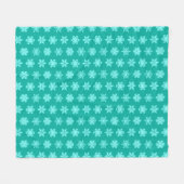 Couverture Polaire Snowflakes Ikat - Turquoise et aqua (Devant (Horizontal))