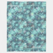 Couverture Polaire Snowflakes le plus beau Motif ID Turquoise846 (Devant)