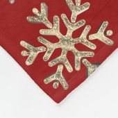 Couverture Polaire Snowflakes Motif Red et Gold Christmas Wreath (Coin)