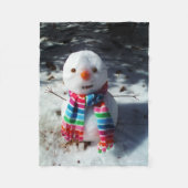 Couverture Polaire Snowman avec arc-en-ciel (Devant)