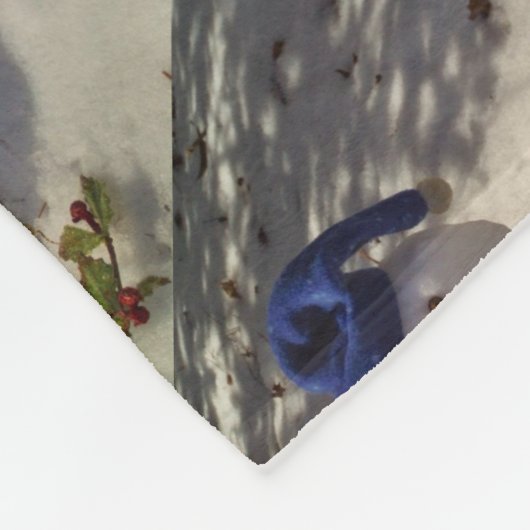 Couverture Polaire Snowman avec casquette bleu, gants et écharpe (Coin)