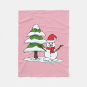 Couverture Polaire Snowman avec Snowman Pine Tree (Devant)