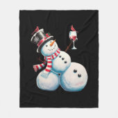 Couverture Polaire Snowman Avec Vin Noël Drôle Noël Cadeau de Noël (Devant)