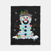 Couverture Polaire Snowman Book Stack Librarian Book Lover Christmas  (Devant)