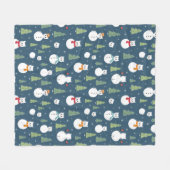 Couverture Polaire Snowman Cats Motif de vacances (Devant (Horizontal))