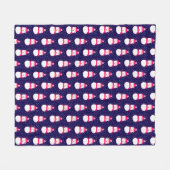 Couverture Polaire Snowman rose à la neige (Devant (Horizontal))