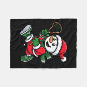 Couverture Polaire Snowman Santa Hat Playing Lacrosse Christmas Playe (Devant (Horizontal))