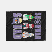 Couverture Polaire Snowman Squad Funny Family Matching, Teacher And S (Devant (Horizontal))