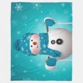 Couverture Polaire Snowman sur Ski (Devant)