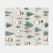 Couverture Polaire Snowman's et les arbres (Devant (Horizontal))