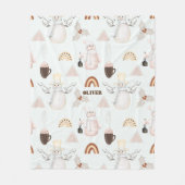 Couverture Polaire Snowmen de vacances, Coca chaud et Rainbows Cosy (Devant)