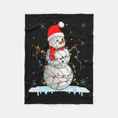 Couverture Polaire Snowmies Santa Lights Christmas Snowman Volleyball (Devant)