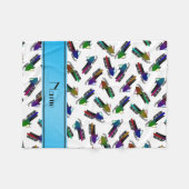 Couverture Polaire Snowmobiles nommés personnalisés de blanc (Devant (Horizontal))