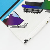 Couverture Polaire Snowmobiles nommés personnalisés de blanc (Coin)