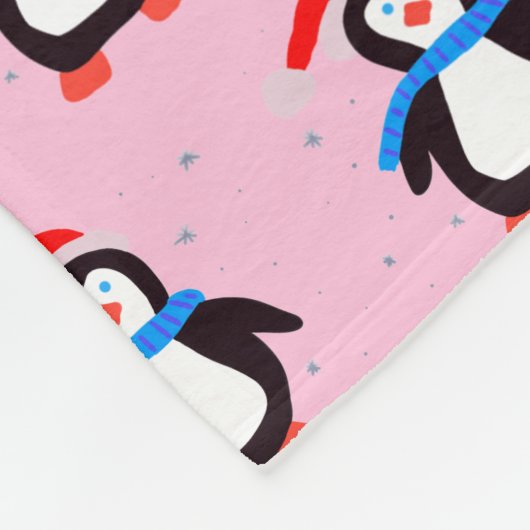 Couverture Polaire Snowy Winter Penguin (Coin)