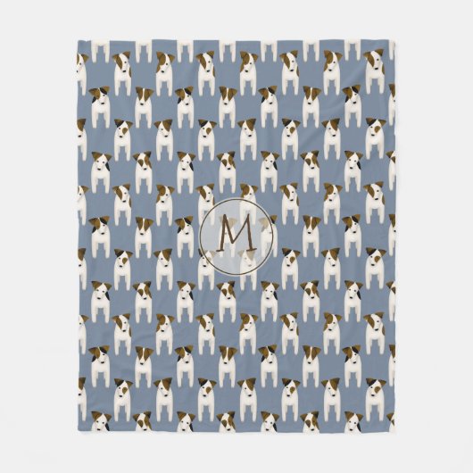 Couverture Polaire Snuggggy Russell Terriers motif monogrammed (Devant)