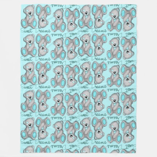 Couverture Polaire Snuggle Sweet Dreams Teddy-cyan (Devant)
