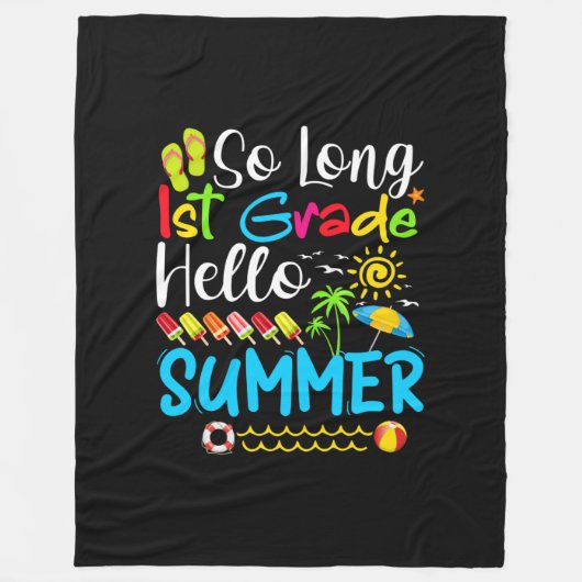 Couverture Polaire So Long 1st Grade Hello Summer Last Day Of School. (Devant)