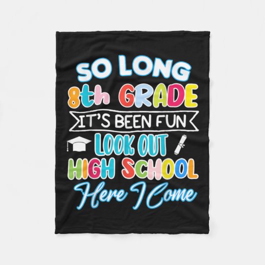 Couverture Polaire So Long 8e année Bonjour Lycée Graduation Fun (Devant)