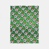 Couverture Polaire Soccer Ball Santa Hat Motif sur Vert (Devant)
