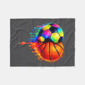 Couverture Polaire Soccer Basketball Drip Heart Srts Valentines Day M (Devant (Horizontal))