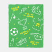 Couverture Polaire Soccer Doodle Drawing Custom Name Senior Night (Devant)
