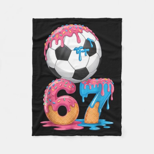 Couverture Polaire Soccer Drip Number 67 Boys Soccer Player 67  (Devant)