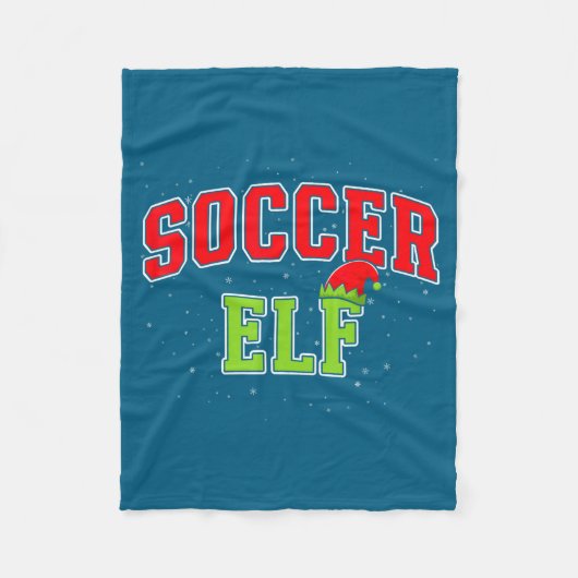 Couverture Polaire Soccer Elf Christmas Family Matching Group Xmas  (Devant)