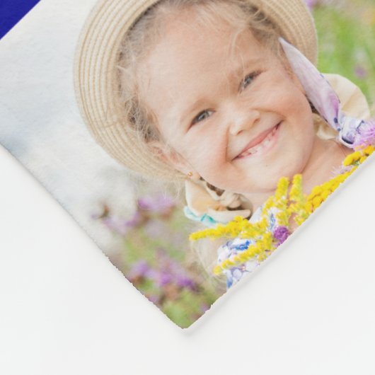 Couverture Polaire Soccer Family Collage Photo Motif Bleu (Coin)