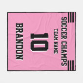 Couverture Polaire Soccer Fleece Blanket rose personnalisateur (Devant (Horizontal))