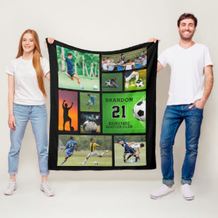 Couverture Polaire Soccer Football Photo Collage Personnalisé