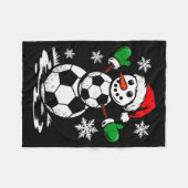 Couverture Polaire Soccer Santa Hat Snowman Xmas Funny Soccer Lover C (Devant (Horizontal))