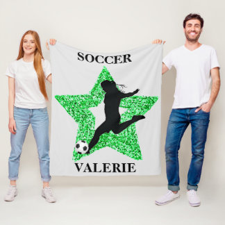 Couverture Polaire Soccer Superstar Blanche polaire avec nom