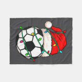Couverture Polaire Soccer With Santa Hat Funny Christmas Xmas Gift  (Devant (Horizontal))