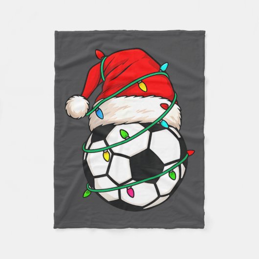 Couverture Polaire Soccer With Santa Hat Funny Christmas Xmas Gift  (Devant)