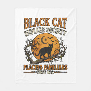 Couverture Polaire Société humanitaire du chat noir Halloween pleine