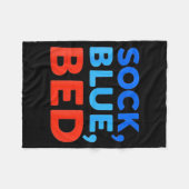 Couverture Polaire Sock Blue Bed Funny Meme  (Devant (Horizontal))