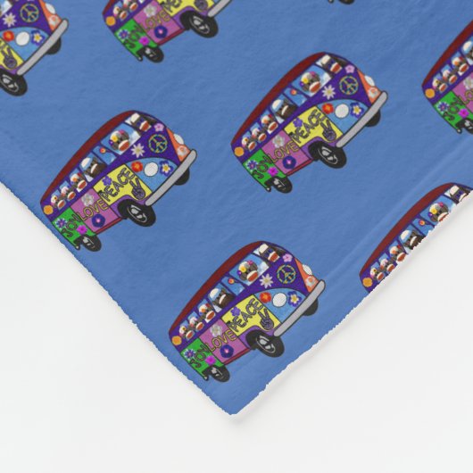 Couverture Polaire Sock Monkey Peace Bus (Coin)